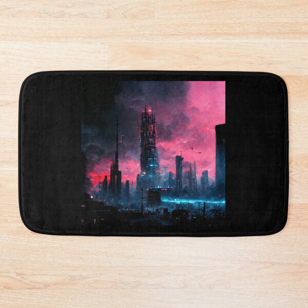 Item preview, Dystopian Future City (Neo Noir Blade Runner Inspired Cityscape Vaporwave Synthwave Poster) designed and sold by ZGigerBarker.