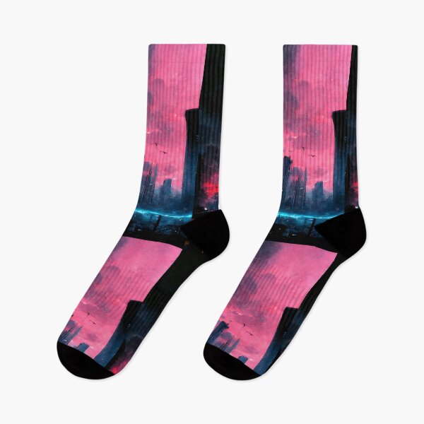 Item preview, Dystopian Future City (Neo Noir Blade Runner Inspired Cityscape Vaporwave Synthwave Poster) designed and sold by ZGigerBarker.