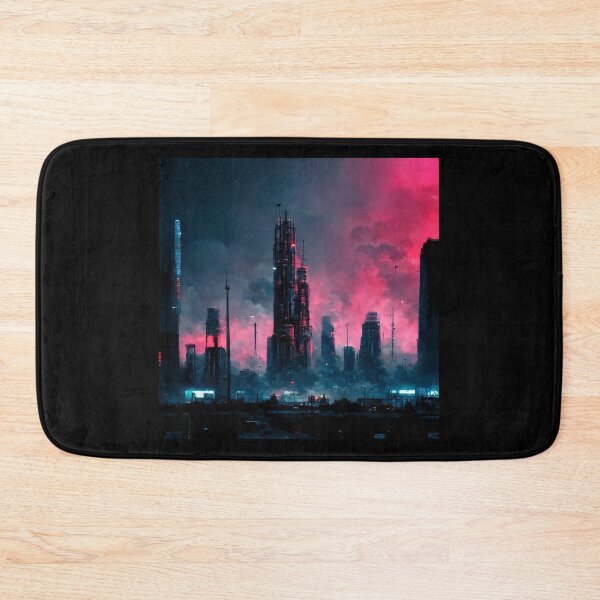 Item preview, Dystopian Synthwave City (Neo Noir Blade Runner Inspired Cityscape Vaporwave Synthwave Poster) designed and sold by ZGigerBarker.