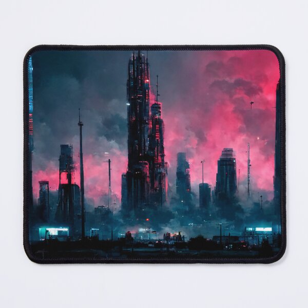 Item preview, Dystopian Synthwave City (Neo Noir Blade Runner Inspired Cityscape Vaporwave Synthwave Poster) designed and sold by ZGigerBarker.