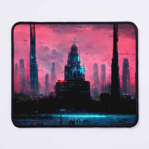 Item preview, Future Mosque In A Dystopian Synthwave City (Neo Noir Blade Runner Inspired Cityscape Vaporwave Synthwave Poster) designed and sold by ZGigerBarker.