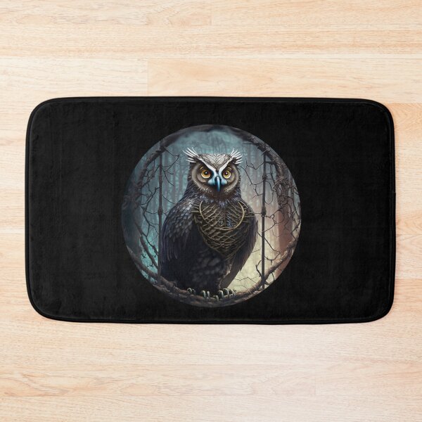 Item preview, Eevil owl, in a dark forest, in a cage of branches, halloween season of the witch designed and sold by Sunmoonlove.
