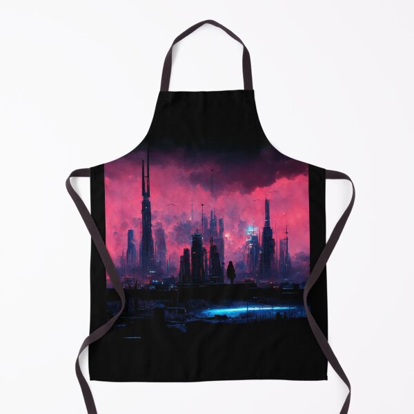 Item preview, Woman Overlooking A Dystopian City (Neo Noir Blade Runner Inspired Cityscape Vaporwave Synthwave Poster) designed and sold by ZGigerBarker.