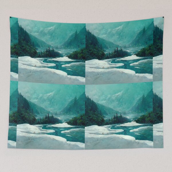 Item preview, Cold Mountain River Valley Painting (Thomas Cole Inspired Artwork) designed and sold by ZGigerBarker.