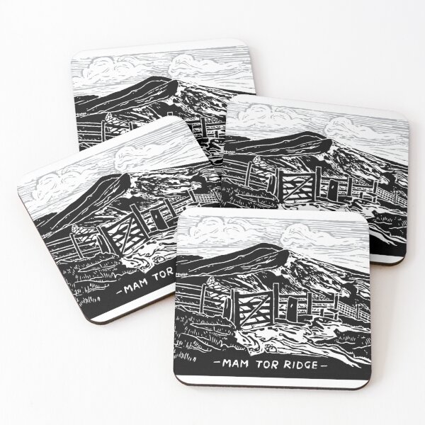 Item preview, Mam Tor Ridge, Peak District, Derbyshire, England, Linocut designed and sold by louweasely.