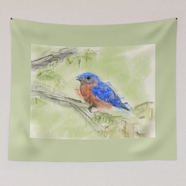 Item preview, Eastern Bluebird On A Rainy Spring Day designed and sold by Lois  Bryan.