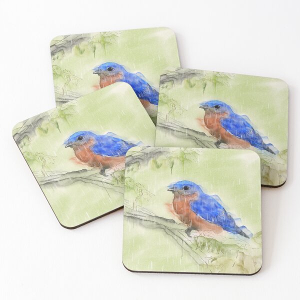 Item preview, Eastern Bluebird On A Rainy Spring Day designed and sold by Lois  Bryan.