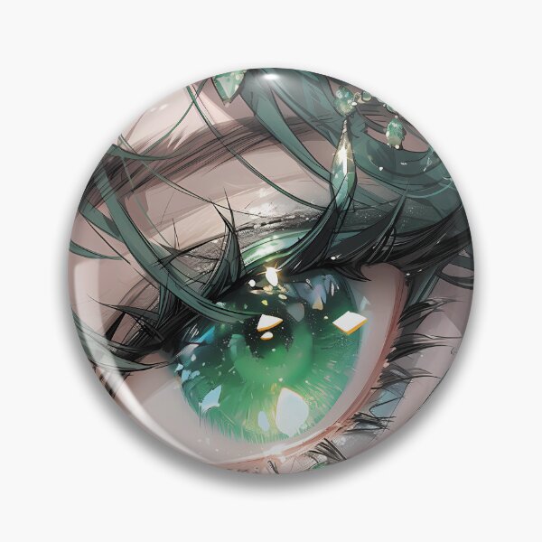 Item preview, Jeweled Depths: Enchanting Anime Green Eye Closeup designed and sold by EmeraldeaArt.