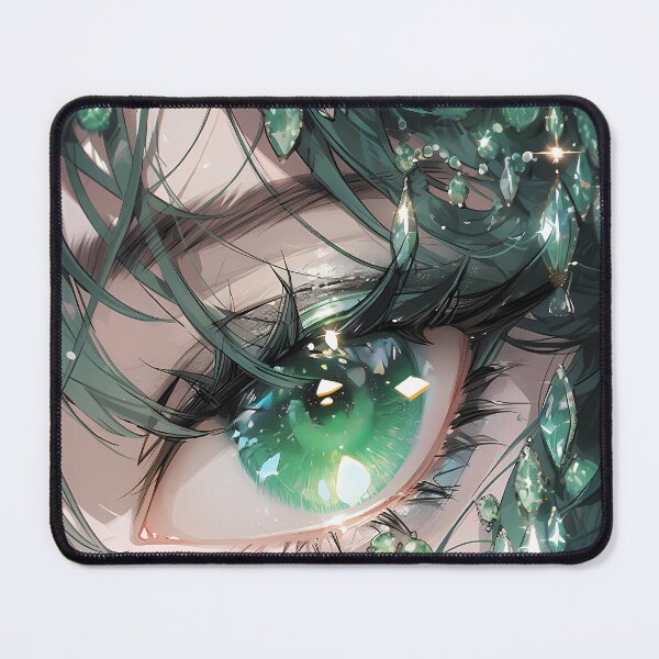 Item preview, Jeweled Depths: Enchanting Anime Green Eye Closeup designed and sold by EmeraldeaArt.