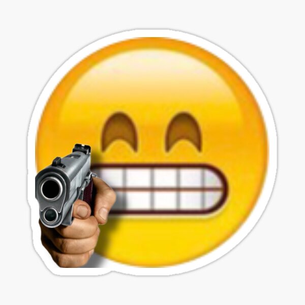 Cursed Emoji Sticker By Aquaraspberriez - Cursed Emoji Gun,Gun