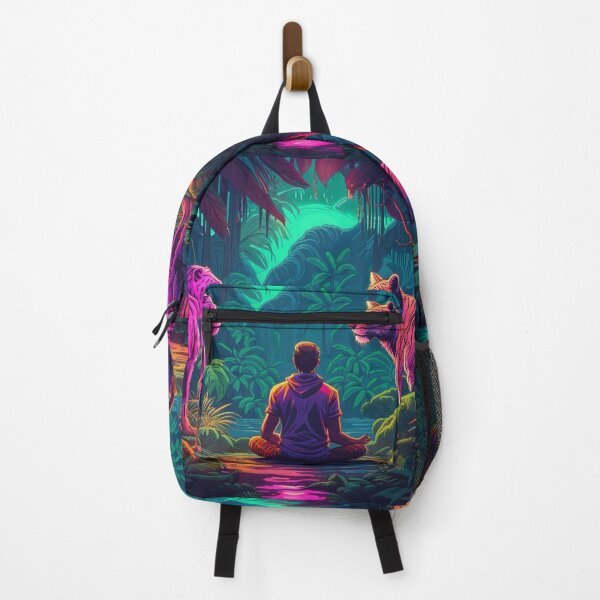 Item preview, Jungle Synthwave Meditation. AI generated.  designed and sold by TheMindfulExpat.