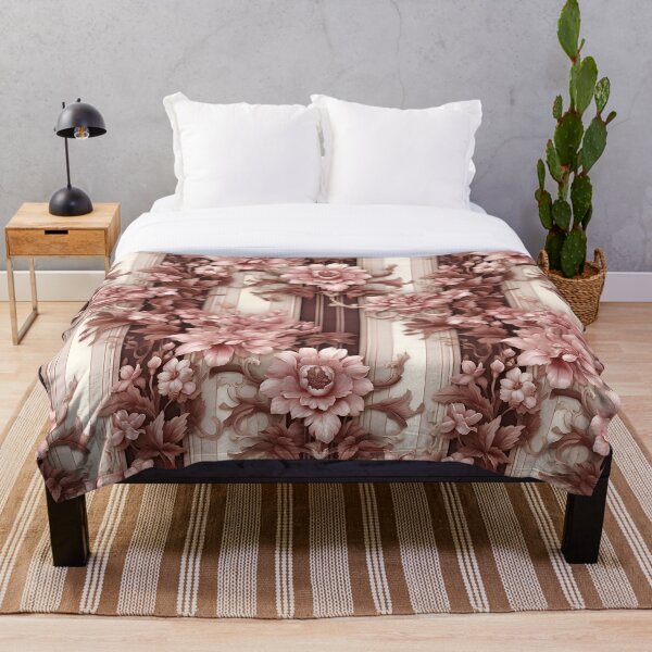 Item preview, Vintage Victorian Style Floral Pattern in Dusty Pink and Beige designed and sold by coreexpressions.