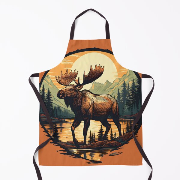 Item preview, Vintage Alaska Moose Illustration | Nature Art designed and sold by InkedBeasts.