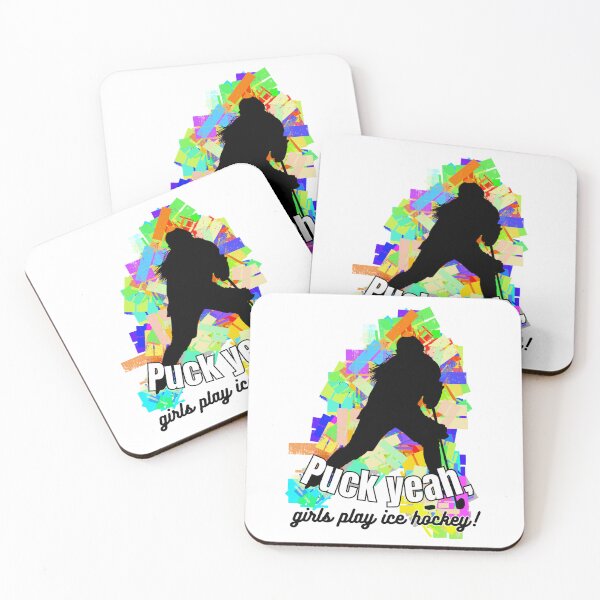 Item preview, Puck Yeah, Girls Play Ice Hockey woman female athlete player designed and sold by missdebi27.