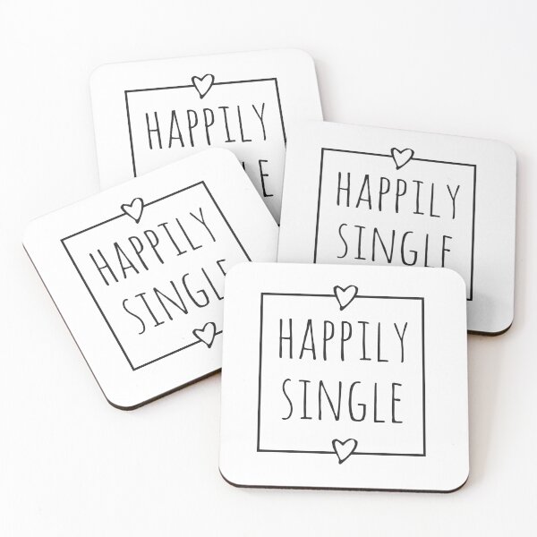 Item preview, HAPPILY SINGLE (black text) designed and sold by hakana86.