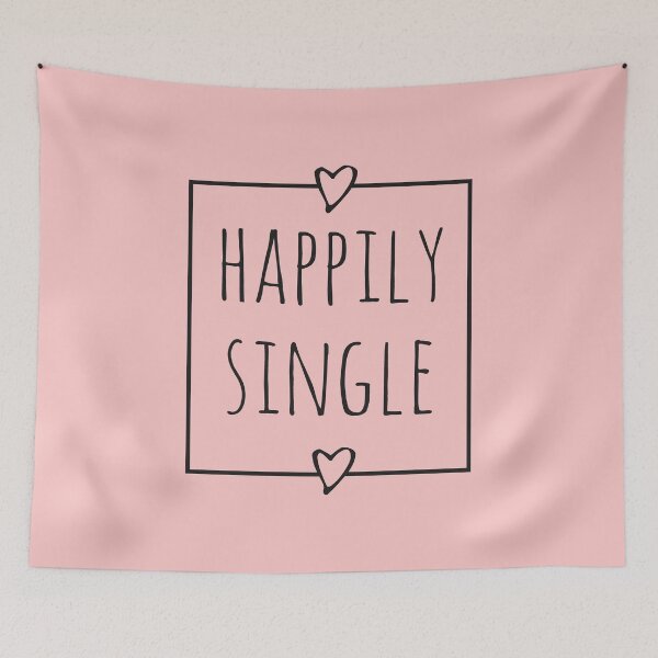Item preview, HAPPILY SINGLE (black text) designed and sold by hakana86.