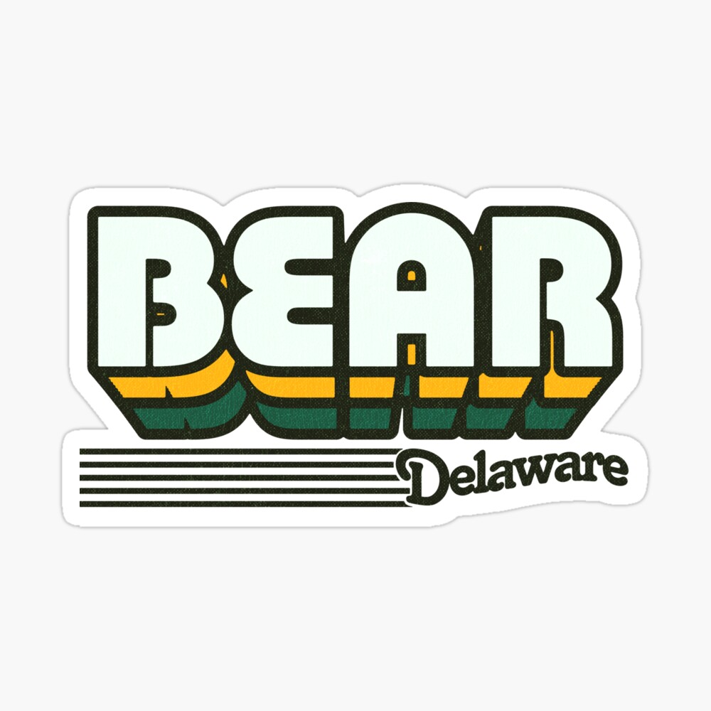 Bear, Delaware | Retro Stripes Sticker