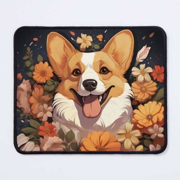 Item preview, Corgi in the Flowers designed and sold by NorthSkyPoint.