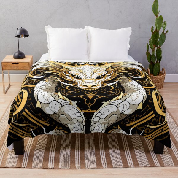 Item preview, Gold and white Chinese Dragon design. designed and sold by Artbyminga.