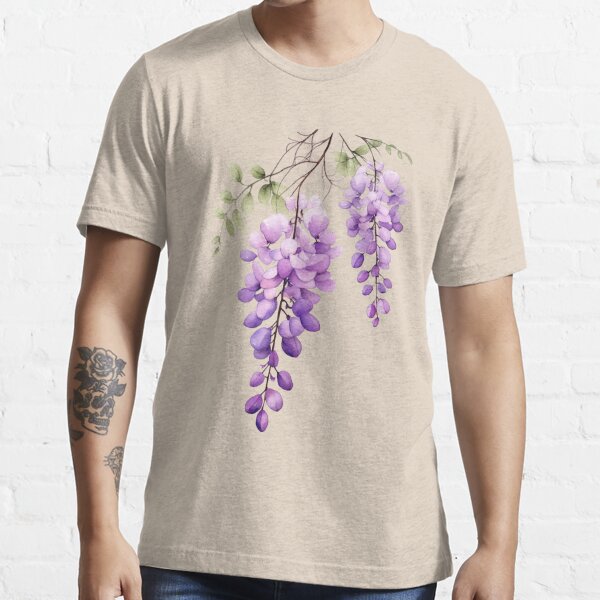 dangling purple wisteria watercolor, cutout Essential T-Shirt for