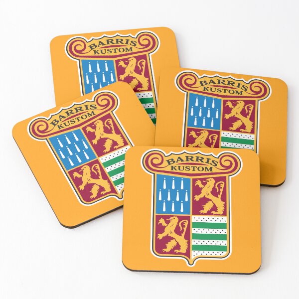 Item preview, Gold Barris Kustom Crest White Border designed and sold by Barris Kustom City.