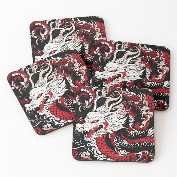 Item preview, Red, Black, and white traditional Chinese Dragon design. designed and sold by Artbyminga.