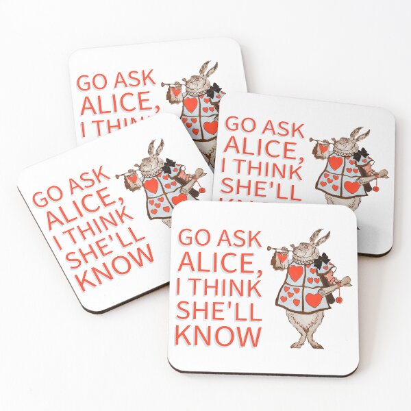 Item preview, White Rabbit Alice in Wonderland Go ask Alice designed and sold by ToadsWorkshop.