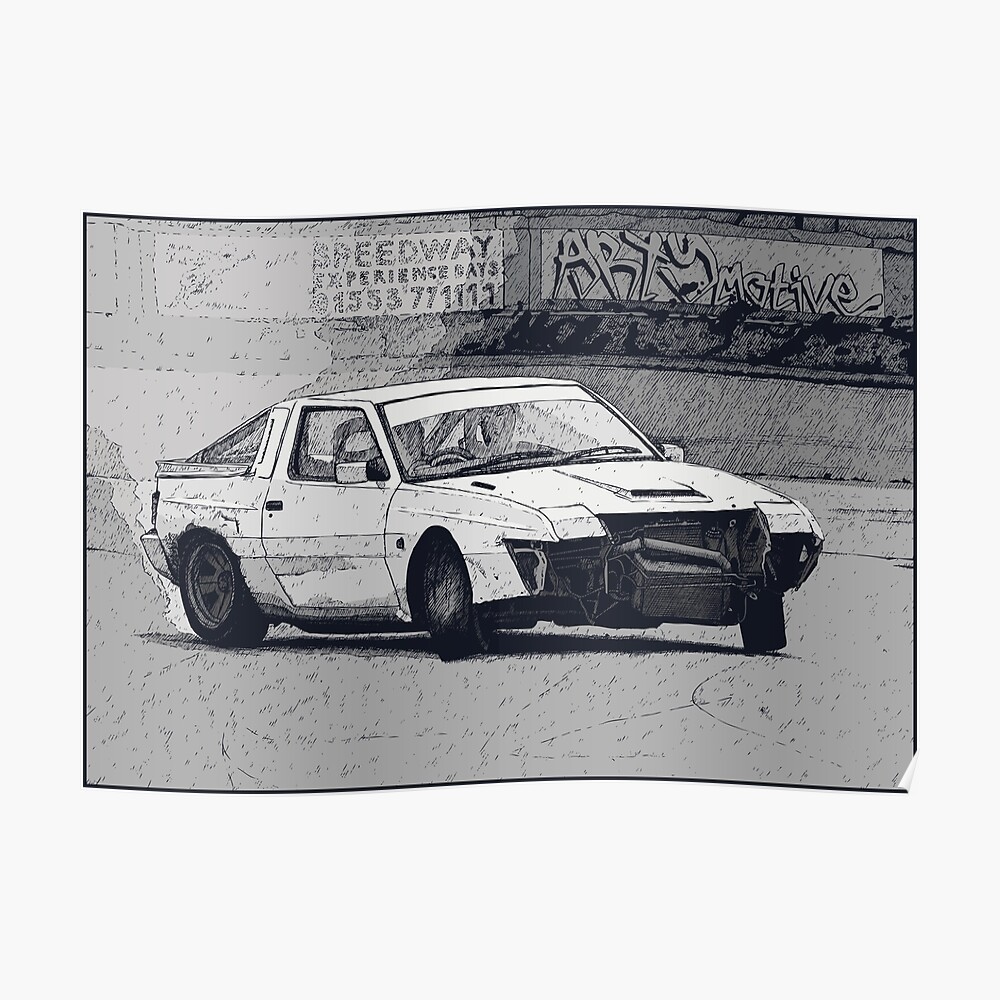 Starion Drift Car Poster