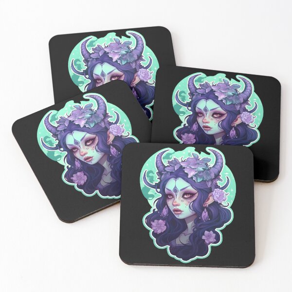 Item preview, Gothic Demon Girl with Horns and Flowers designed and sold by 20th-eclipse.