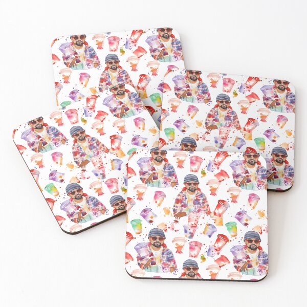 Item preview, Pimp C Tribute - Hip-Hop Legend with Cups Watercolor Art & Trippy Pattern designed and sold by Retro-ArtDeco.