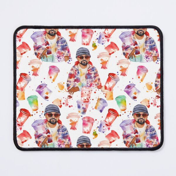 Item preview, Pimp C Tribute - Hip-Hop Legend with Cups Watercolor Art & Trippy Pattern designed and sold by Retro-ArtDeco.