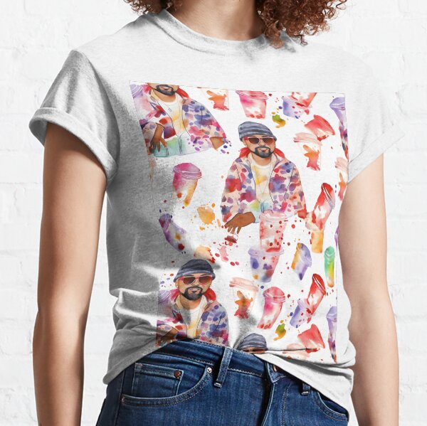 Pimp C Tribute - Hip-Hop Legend with Cups Watercolor Art & Trippy Pattern Classic T-Shirt