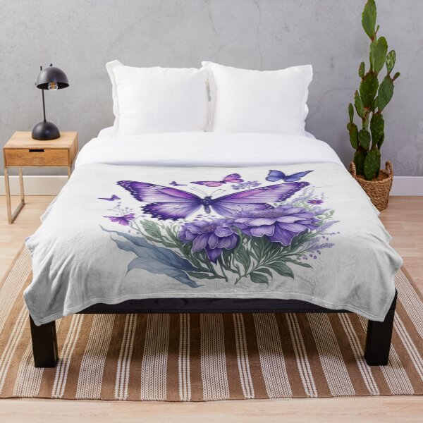 Item preview, Captivating Purple Butterflies on Flower | 3d purple butterflies | Perfect Gift Idea designed and sold by JOY STORE 45.