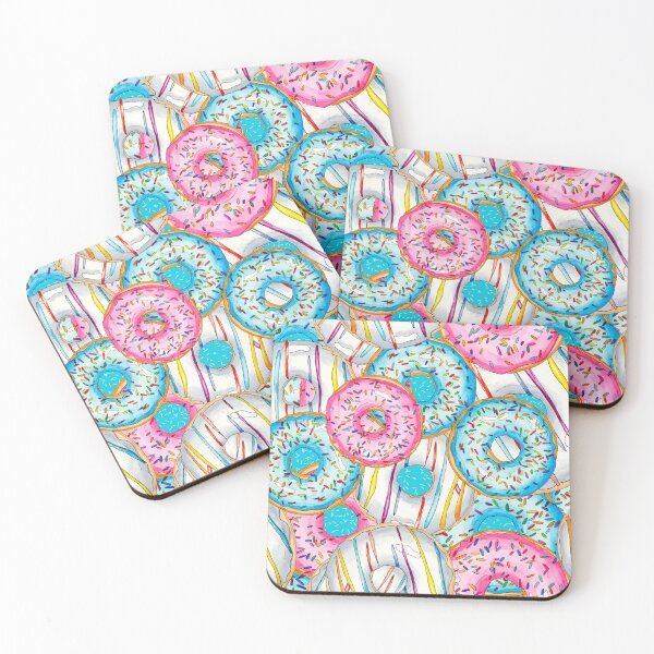 Item preview, Layered Colorful Donuts tossed on Aqua Sprinkles designed and sold by Sockstomistic.