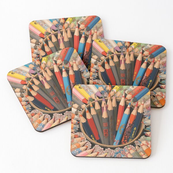 Item preview, Colored Pencils - Japanese Ukiyo-e Design Art Supplies designed and sold by GingerSilkShop.