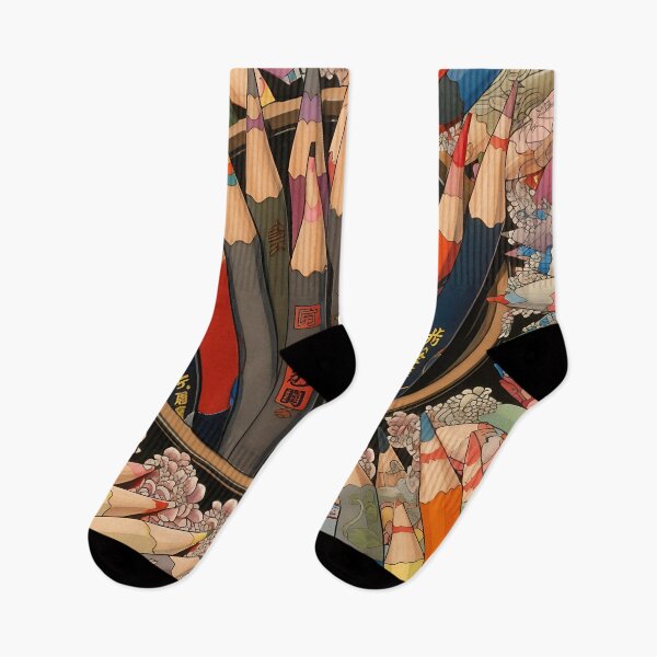 Item preview, Colored Pencils - Japanese Ukiyo-e Design Art Supplies designed and sold by GingerSilkShop.