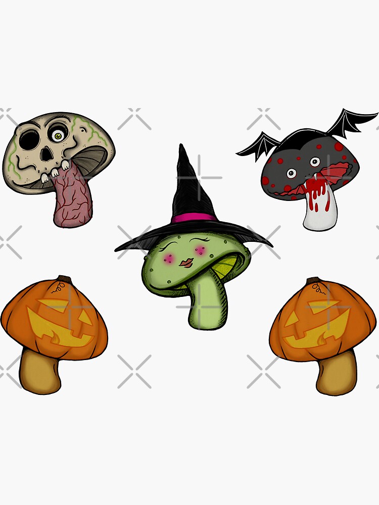 Thumbnail 3 of 3, Sticker, Spooky Cute Mushroom Sitcker Sheet designed and sold by softnosferatu.