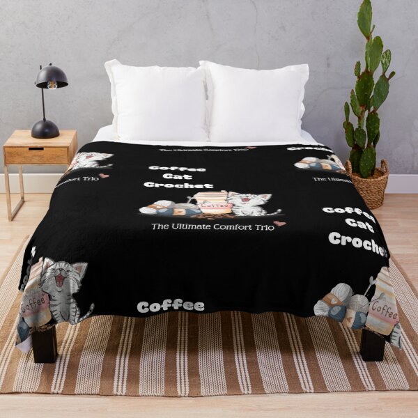 Item preview, Coffee Cat Crochet the ultimate comfort Trio Tshirt designed and sold by BVTrendhub.