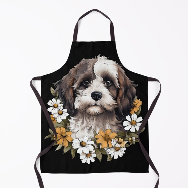 Item preview, Cute Cavoodle with Daisy Flowers designed and sold by Devilscrib Design.