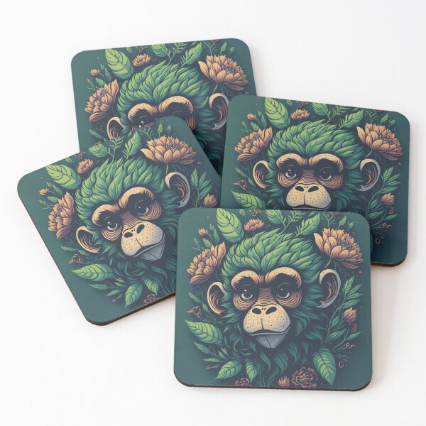 Item preview, Vintage Chimp Green Flora designed and sold by FocusChillax.
