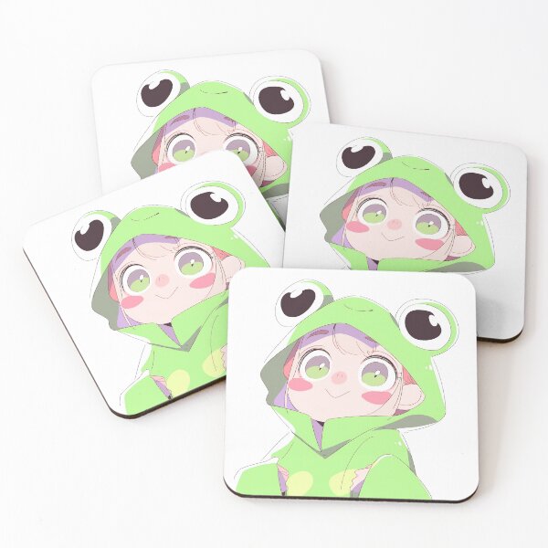 Item preview, Anime Girl Wearing Frog Jacket designed and sold by RibbitFans101.