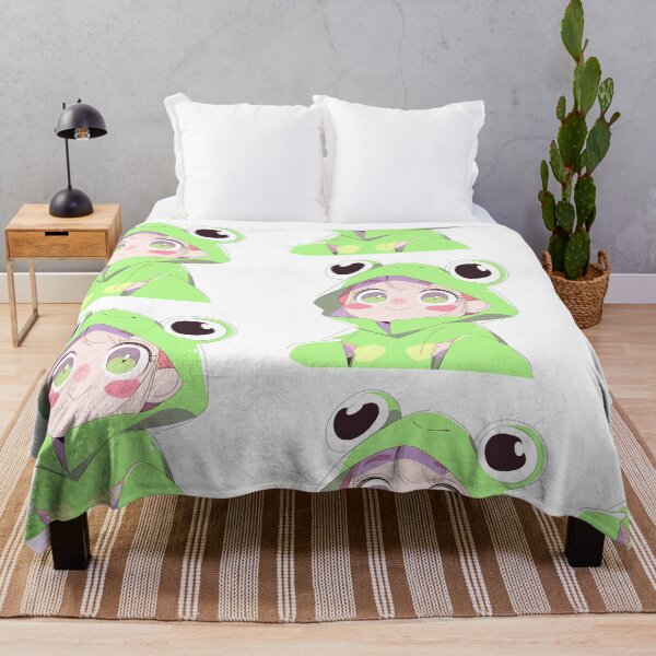 Item preview, Anime Girl Wearing Frog Jacket designed and sold by RibbitFans101.