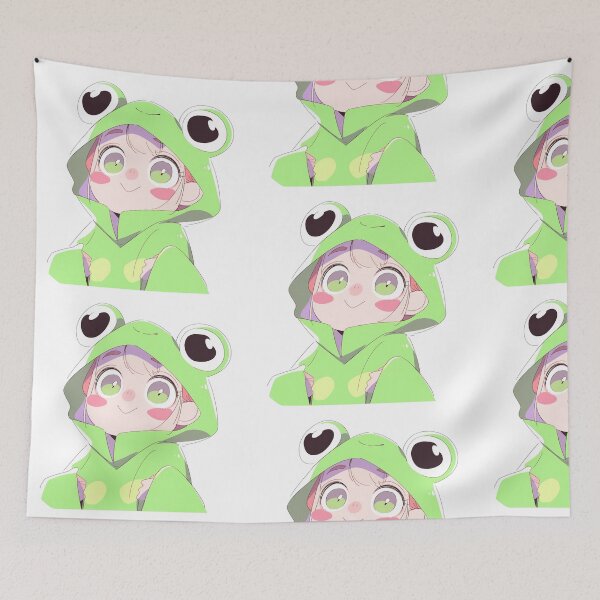 Item preview, Anime Girl Wearing Frog Jacket designed and sold by RibbitFans101.