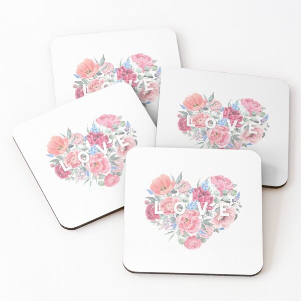 Item preview, Floral Heart Art, Quote about Love, Girly art, Teen room decor, Love quote, Pink decor, Floral Print designed and sold by AustriaDesigns.