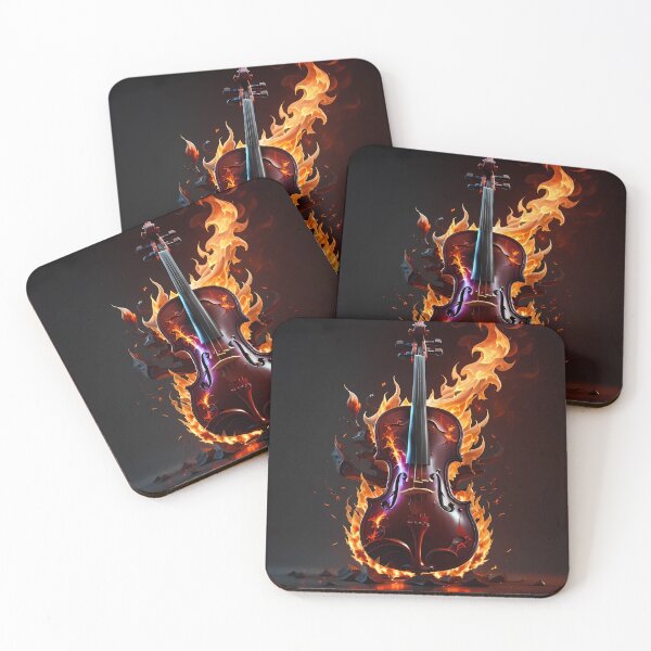 Item preview, violin on fire designed and sold by Thiago Pando.