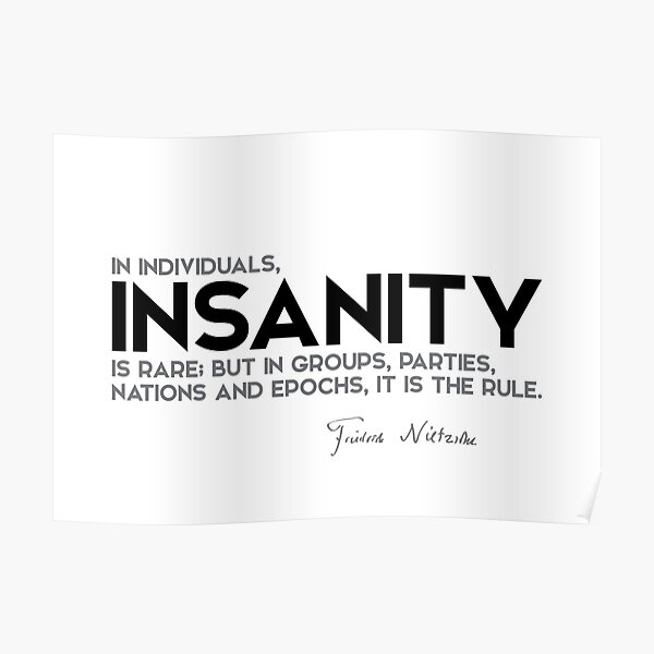 in individuals, insanity is rare - nietzsche Poster
