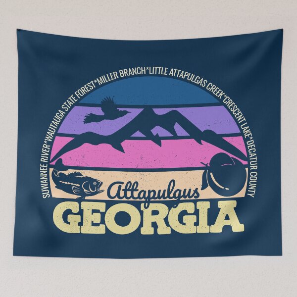 Item preview, Attapulgus Georgia Sunset Retro Vintage Local Pride Logo designed and sold by CRHPOD20.