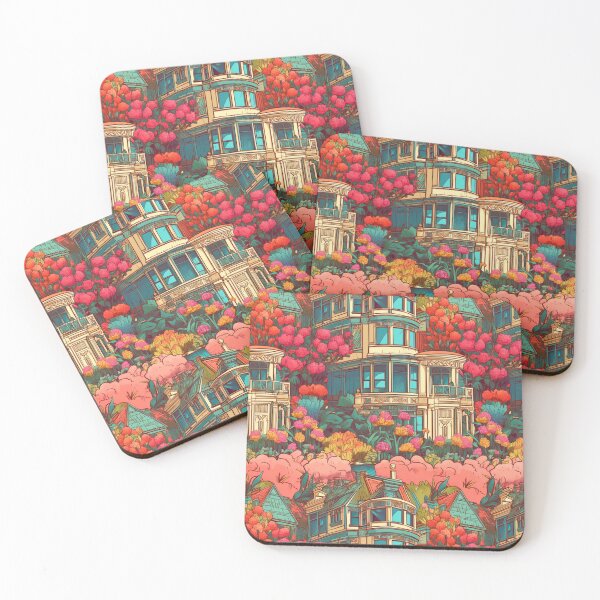 Item preview, Victorian homes scene designed and sold by PaperieJennifer.