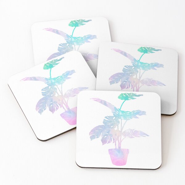 Item preview, Holographic pastel color monstera plant designed and sold by CoralCactusArt.