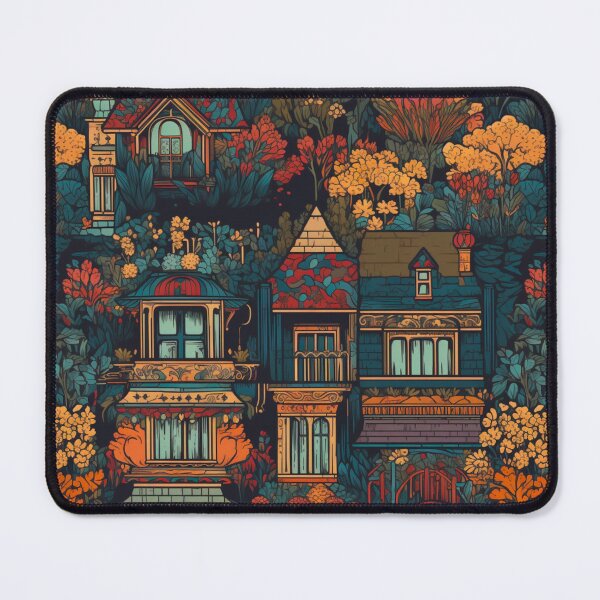 Item preview, Victorian homes scene designed and sold by PaperieJennifer.